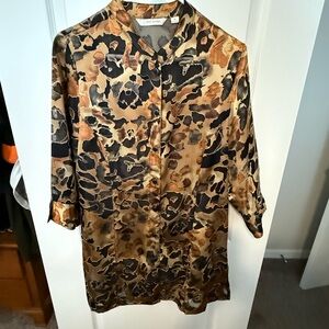 Erin London Animal Print Satin Top